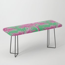 Retro Palm Trees Hot Pink and Kelly Green Bench