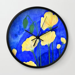 Yellow Poppies Wall Clock