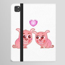 Two Pugs in Love on a Romantic Date.  iPad Folio Case