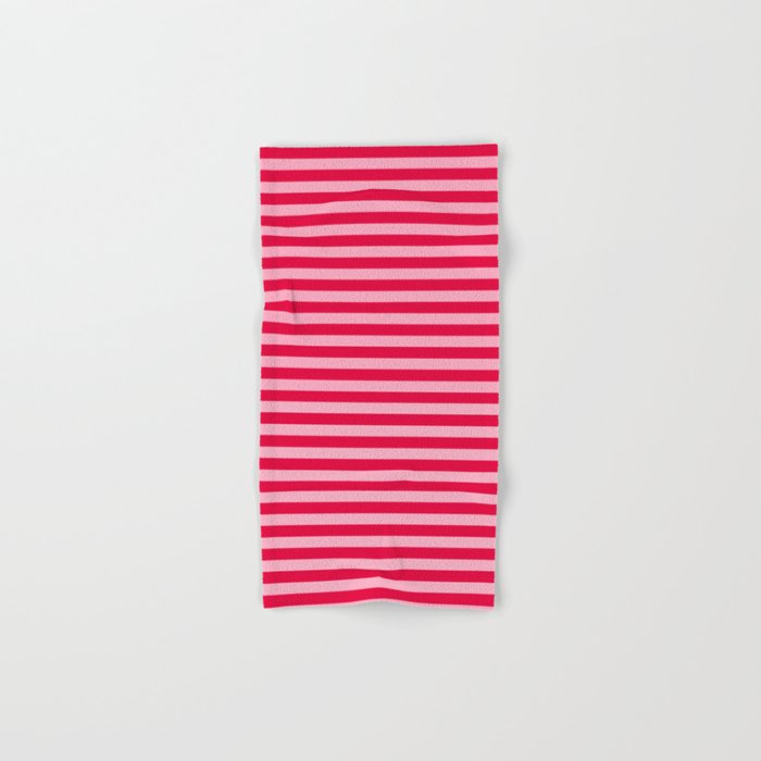 Red striped sales bath towels