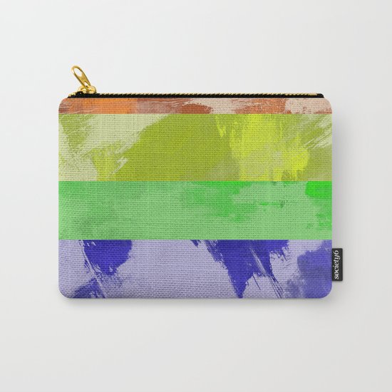 Rainbow Stripes - Abstract, textured, red, orange, yellow, green, blue, indigo, violet artwork Carry-All Pouch