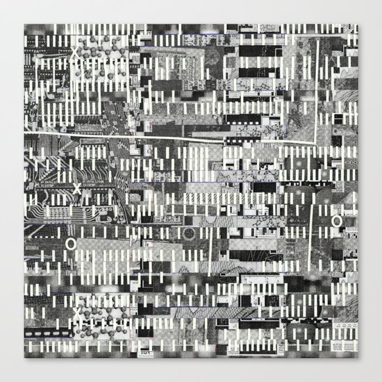 Exploiting Digital Behavior (P/D3 Glitch Collage Studies) Canvas Print