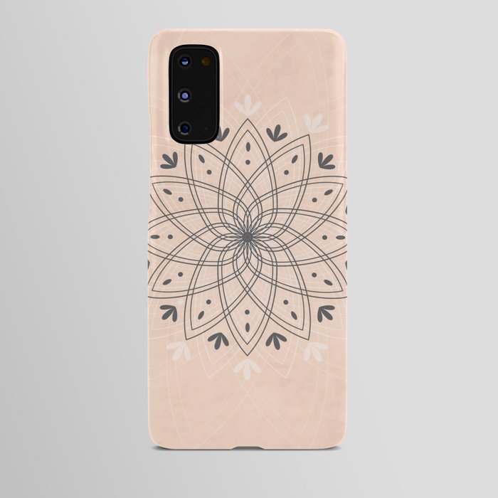 Bohemian Floral Mandala on Rose Pink Marble Android Case