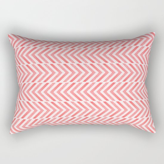 Red Geometric Watercolor Pattern Rectangular Pillow