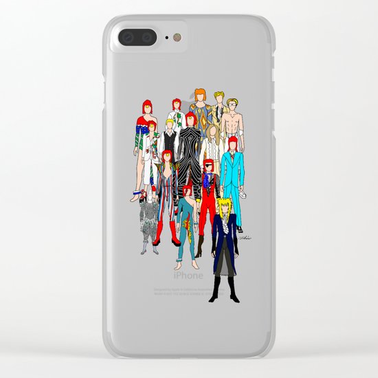 Bowie Doodle Square Clear iPhone Case