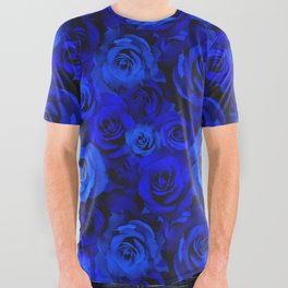 Blue Roses All Over Graphic Tee