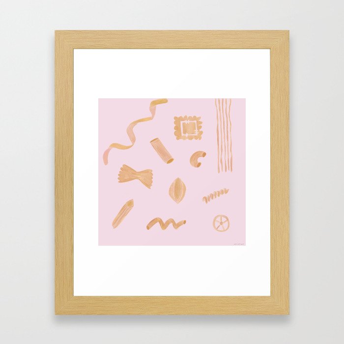 Pasta Party in Pink Framed Art Print