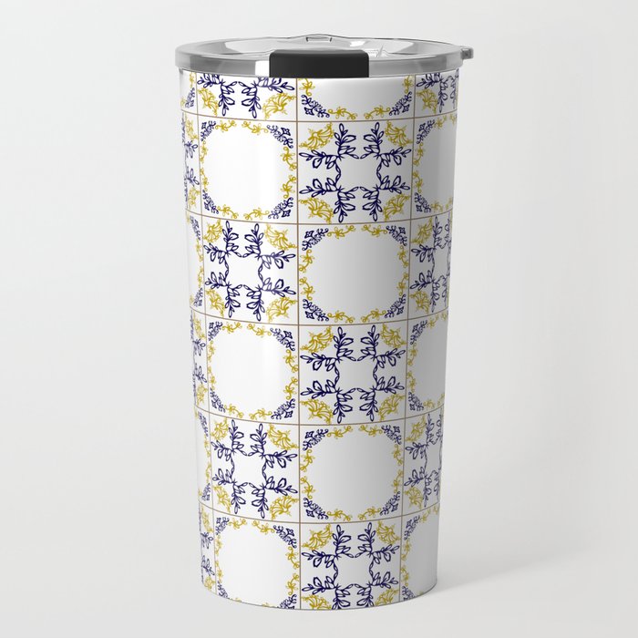 Azulejo blue and yellow tiles Travel Mug