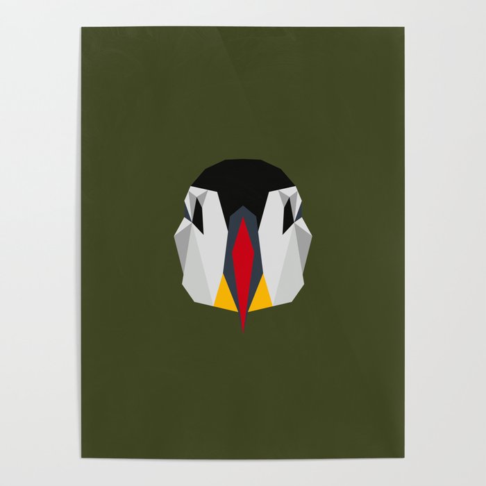 Geometric Puffin (Realistic) Poster