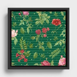 Floral Garden Design Patterns Framed Canvas