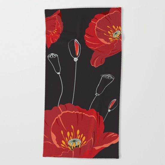 Poppy variation 8 Beach Towel