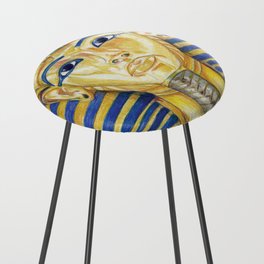 King Tut Colored Pencil Travel Art, Ancient Egypt  Counter Stool