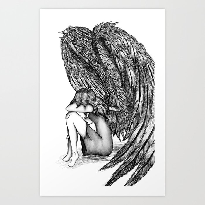Fallen Angel Art Print by TedoJD