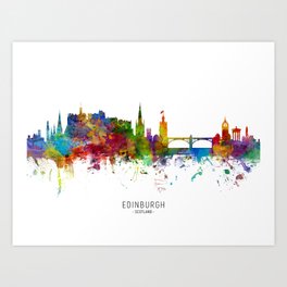 Edinburgh Scotland Skyline Art Print