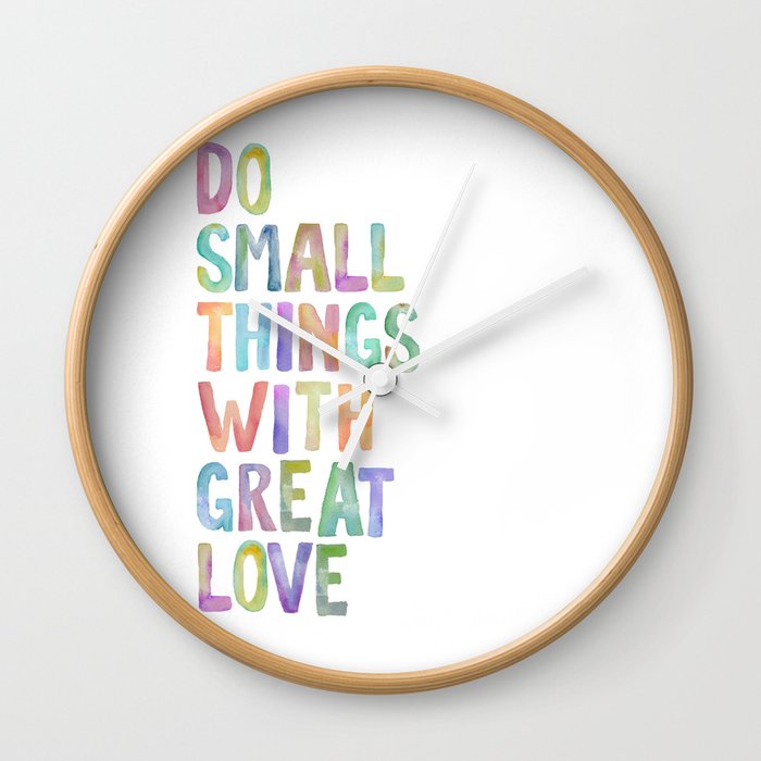 Do Small Things With Great Love, Mother Teresa Print, Mother Teresa Quote, Floral Quotes Wall Art, I Wall Clock