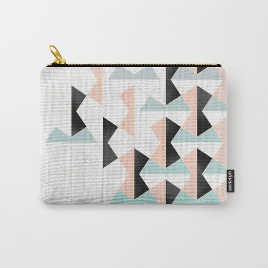 Mixed Material Tiles Carry-All Pouch