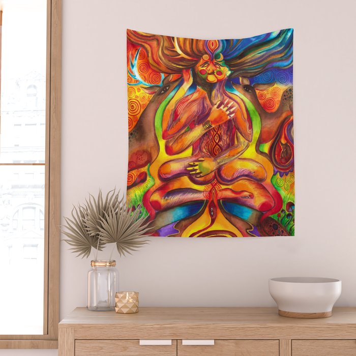 Shiva Shakti Wall Tapestry by Bohemica Art Society6