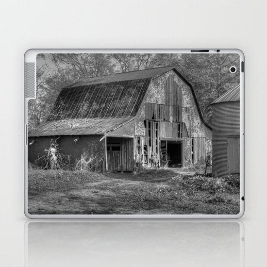 Old Barn in Black and White Laptop & iPad Skin