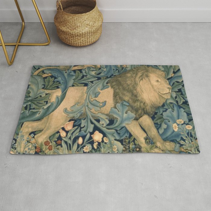 William Morris Lion In A Forest Rug