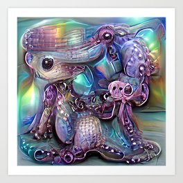 Psychedelic Octopus  Art Print