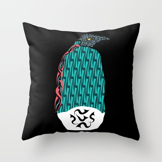 Abstract Penguin Throw Pillow