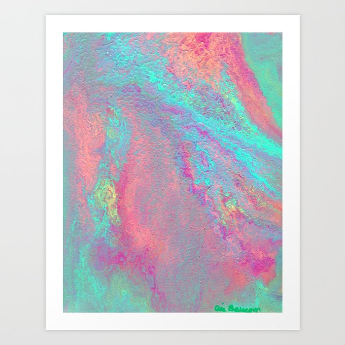 Light Pastel Acrylic Abstract Painting, Poseidon Art Print