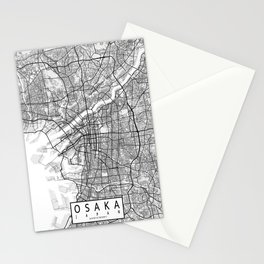 Osaka City Map of Japan - Light Stationery Card