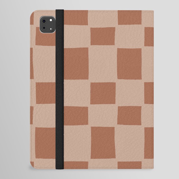 Tipsy checker in terracotta iPad Folio Case