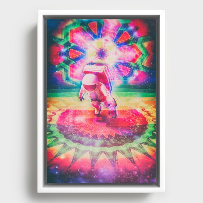 Psychedelic Astronaut Framed Canvas