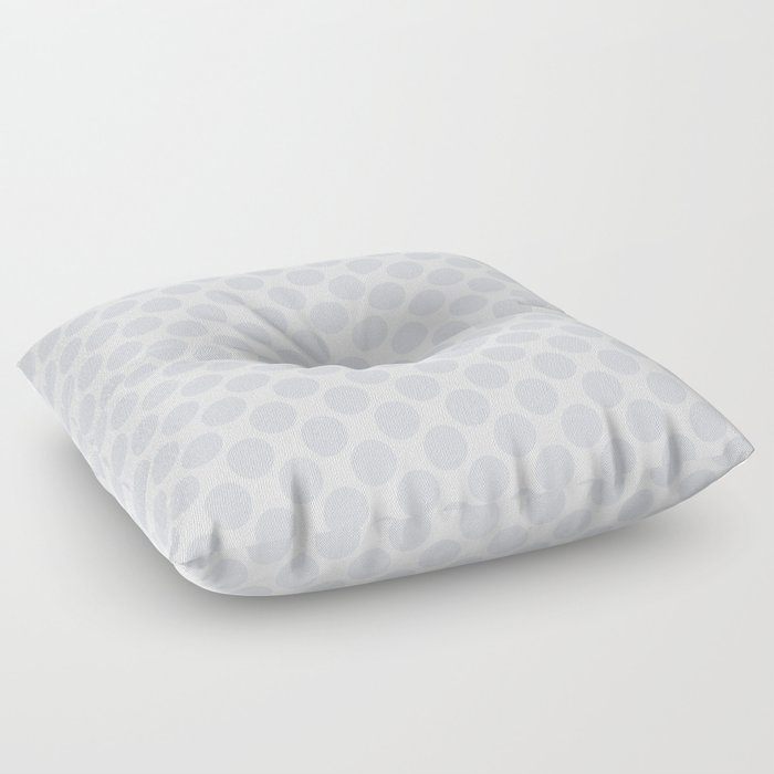 Pale Gray and White Uniform Large Polka Dot Pattern Pairs Dulux 2022 Popular Colour Frosted Steel Floor Pillow