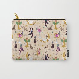 Champagne Celebration Gatsby Style on Cream Carry-All Pouch | Celebrating, Digital, Ink Pen, Gatsbyparty, Pattern, Figuredrawings, Champagnecream, Partypeople, Charlestondancing, Artdeco 