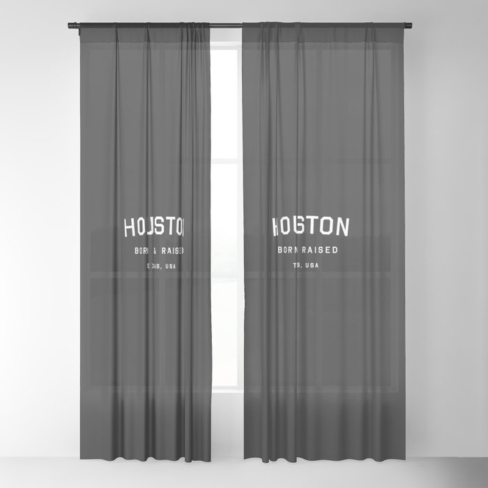 Houston Tx Usa Black Arc Sheer Curtain By Bornandraisedstudio