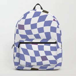 Very peri olive twisted checker pattern Backpack