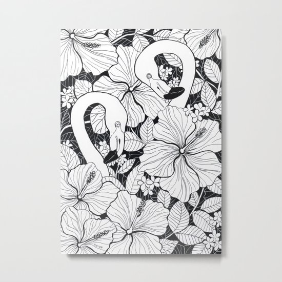 Flamingo garden Metal Print