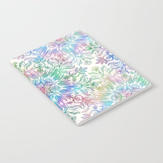 Nature Mandala in Rainbow Hues Notebook