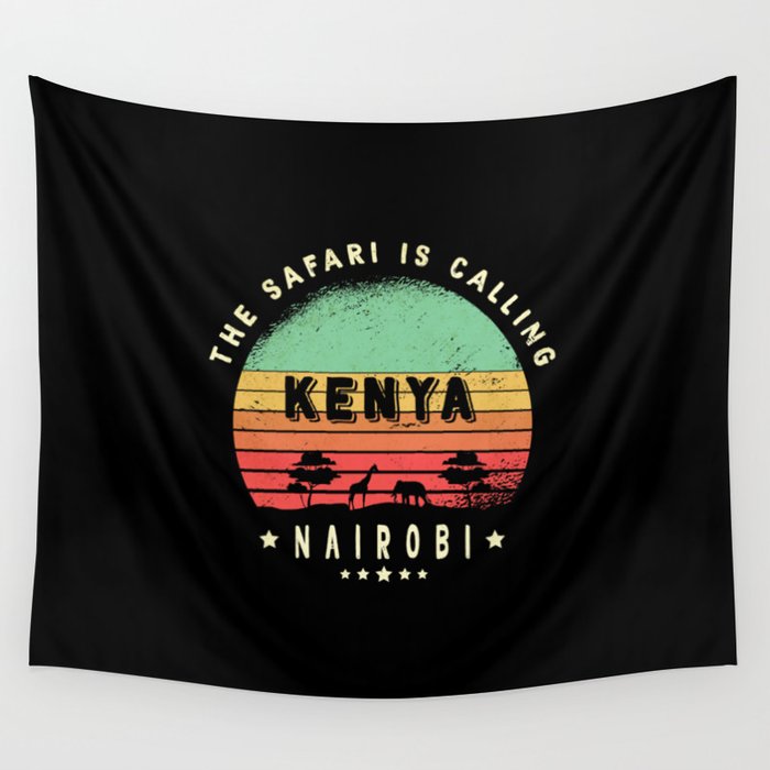 Nairobi Kenya Safari Design Wall Tapestry