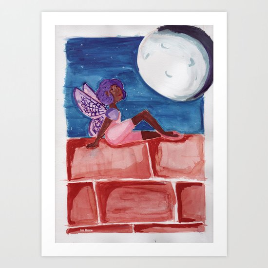Fairy in the Moonlight Art Print
