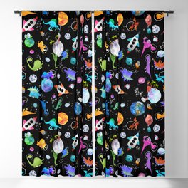 Dinosaur Astronauts In Outer Space Blackout Curtain