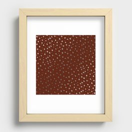 Snowflakes and dots - red and silver Recessed Framed Print