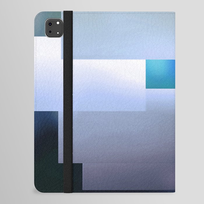 Bold Color Blocks Blue Teal Gray iPad Folio Case