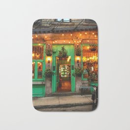 Green Cafe in Old Montreal Bath Mat