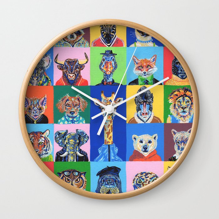 Collage animales Wall Clock