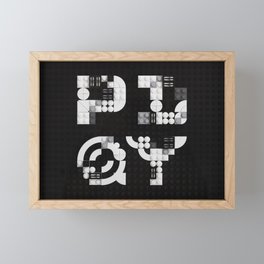 PLAY typography in Legobricks Framed Mini Art Print
