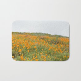 California Wildflower Orange Poppy Bloom Bath Mat | Field, Orange, Roadtrip, Color, Vintage, Film, Digital, Summer, Green, Travel 