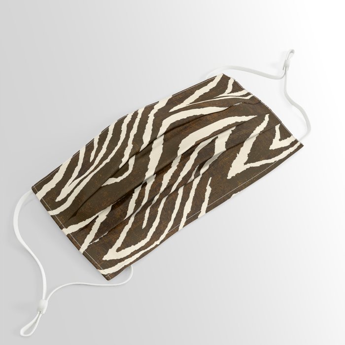 ANIMAL PRINT ZEBRA IN WINTER BROWN AND BEIGE 2019 Face Mask