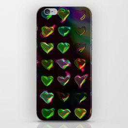 Distorted hearts iPhone Skin