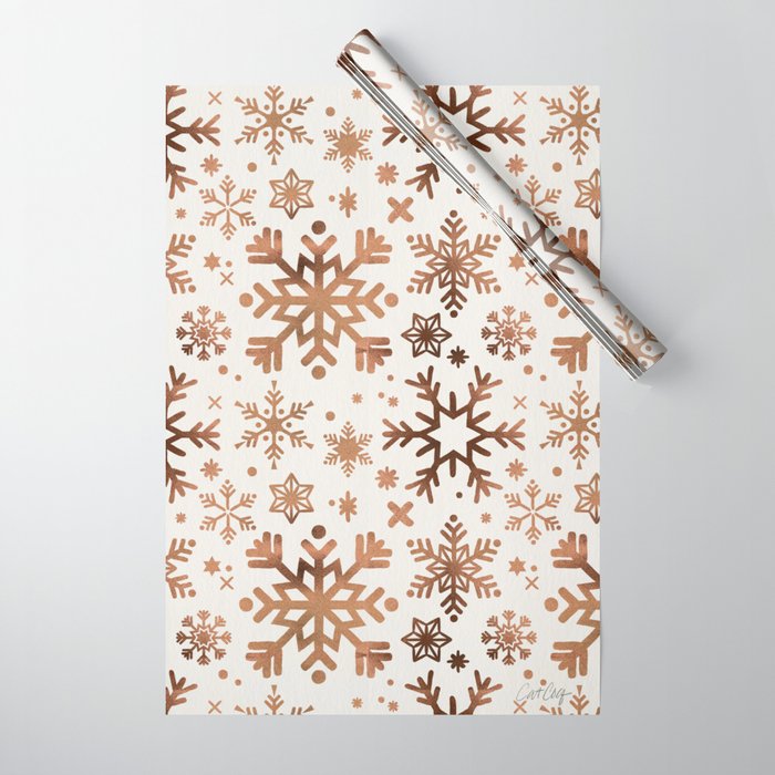 Snowflake Collection – Rose Gold Palette Wrapping Paper