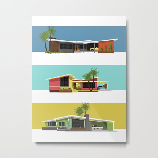 Mid Century Modern Houses 2 Metal Print