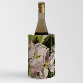 Apple Blossom Watercolour Painting Wine Chiller