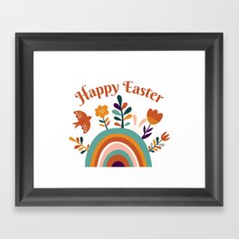 Happy Easter | Rainbow Framed Art Print